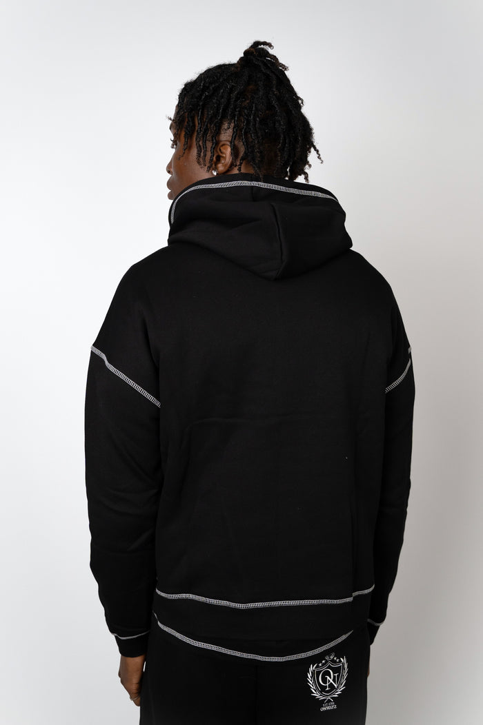 Crest Stitch Hoodie - Black