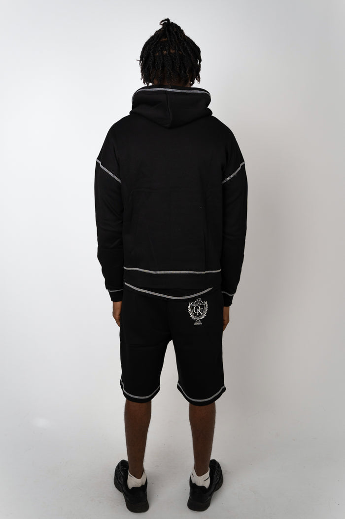 Crest Stitch Hoodie - Black