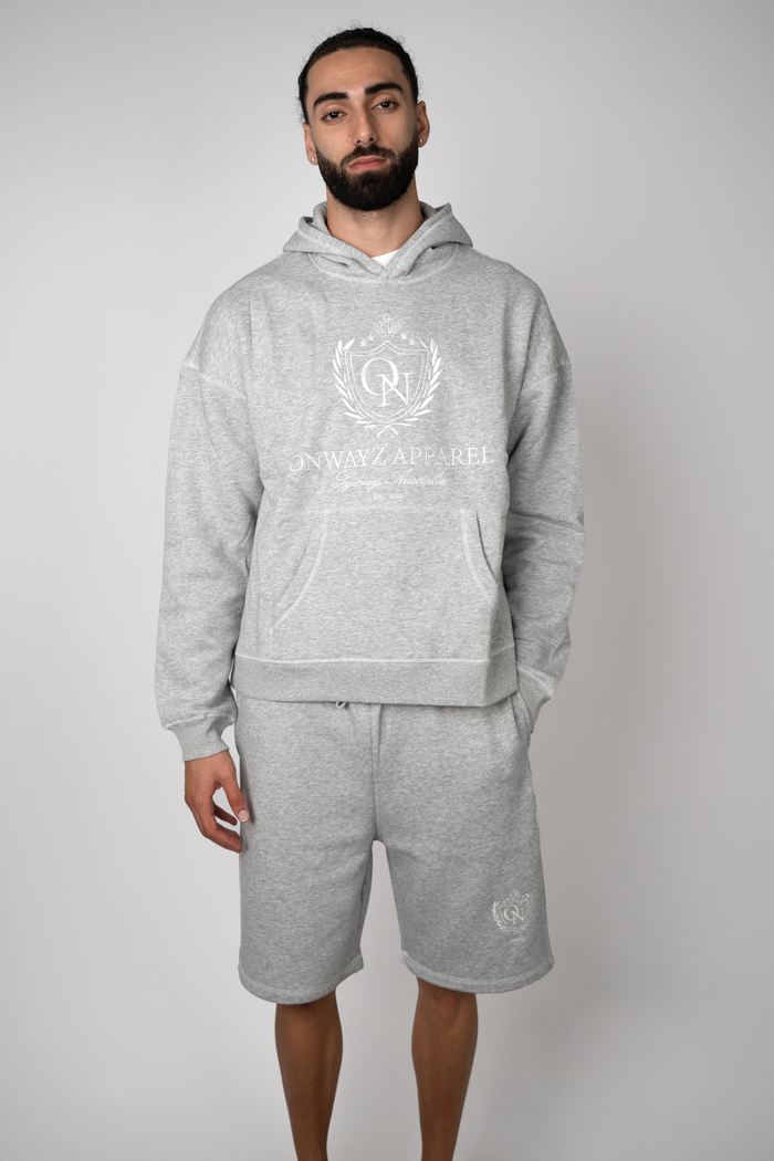 Crest Stitch Hoodie - Grey
