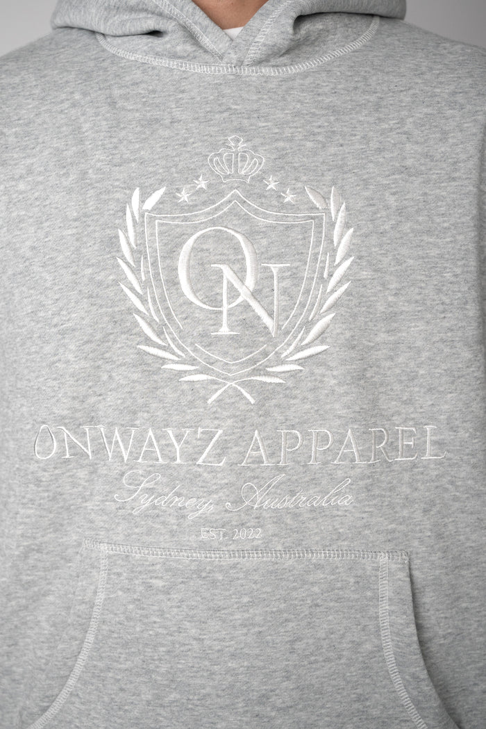 Crest Stitch Hoodie - Grey