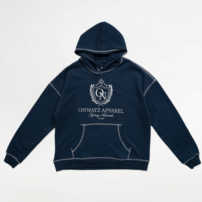 Crest Stitch Hoodie - Navy