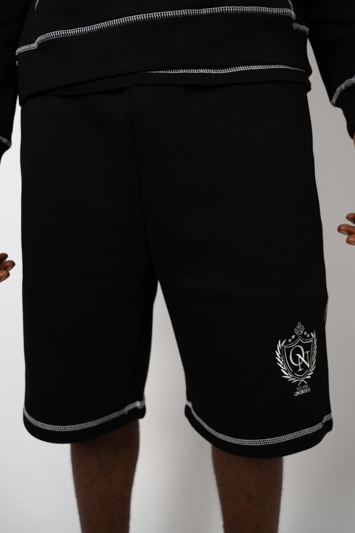 Crest Stitch Shorts - Black