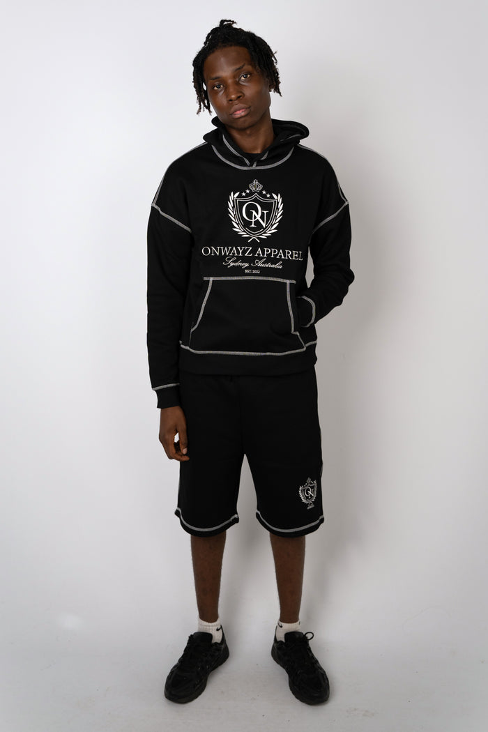 Crest Stitch Shorts - Black