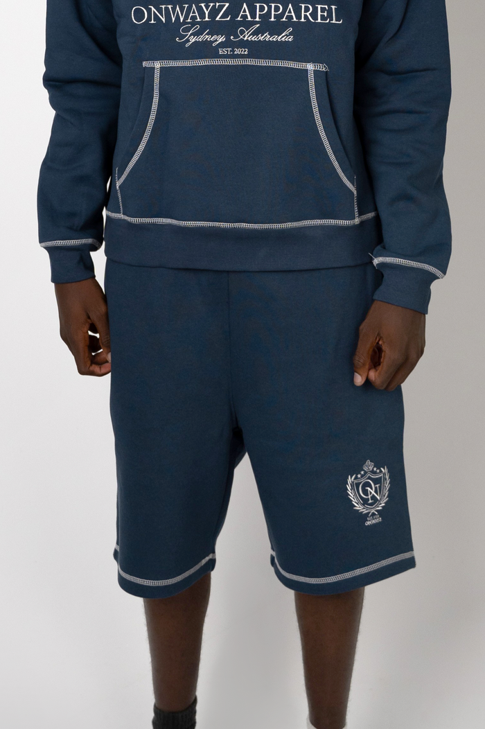 Crest Stitch Shorts - Navy