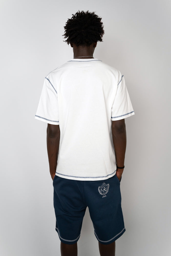 Crest Stitch Shorts - Navy