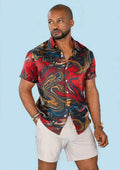 Crimson Swirl Silk Shirt - SARTORO