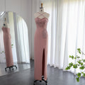 Crisscross Straps Pink Evening Dress Luxury Dubai Women Wedding Gowns SS476