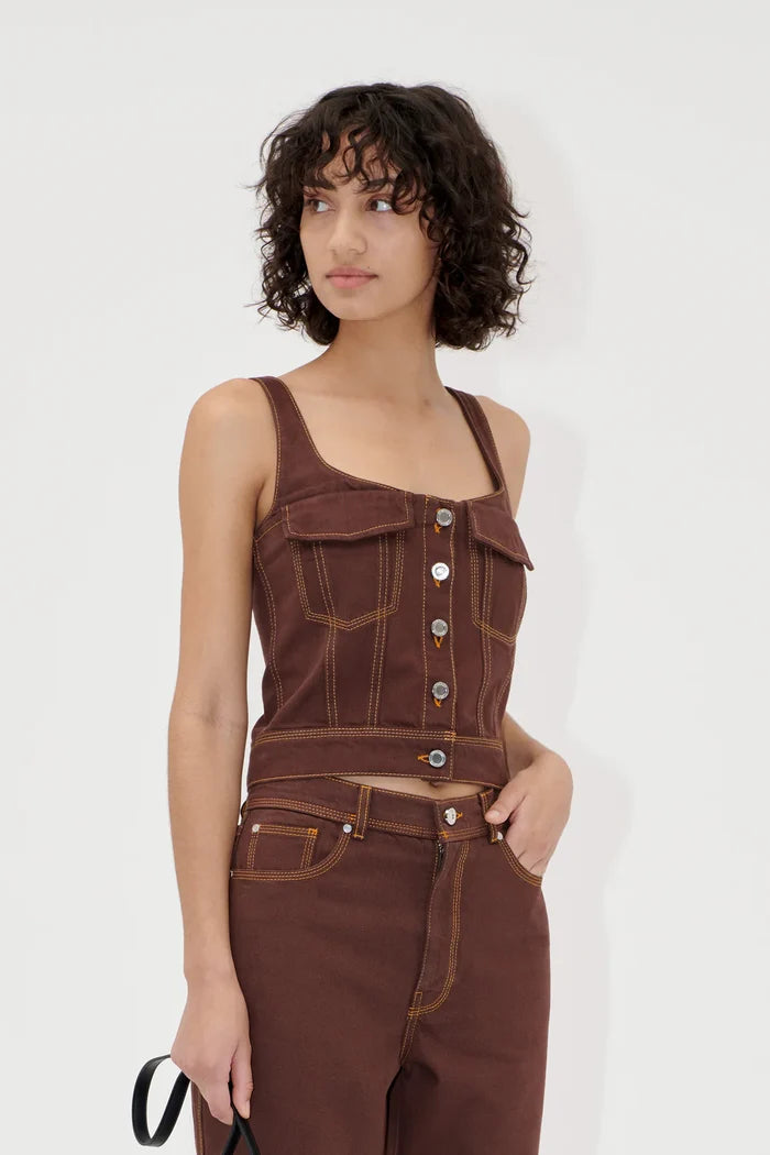 Cropped Denim Bustier
