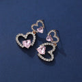 Double Heart Crystal Earrings fashionnsio