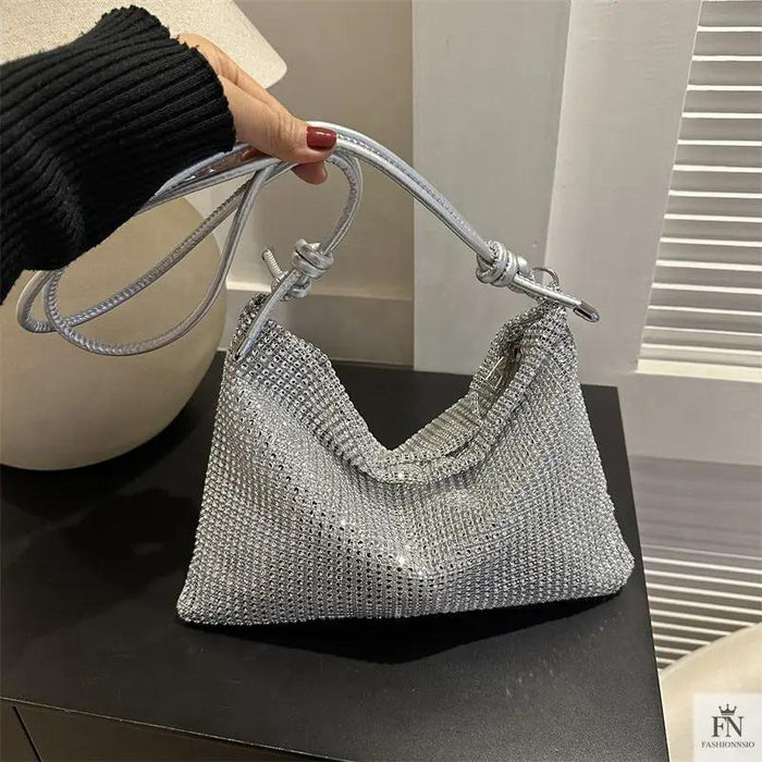 Crystal Inlaid Knot Shoulder Bags - Fashionnsio