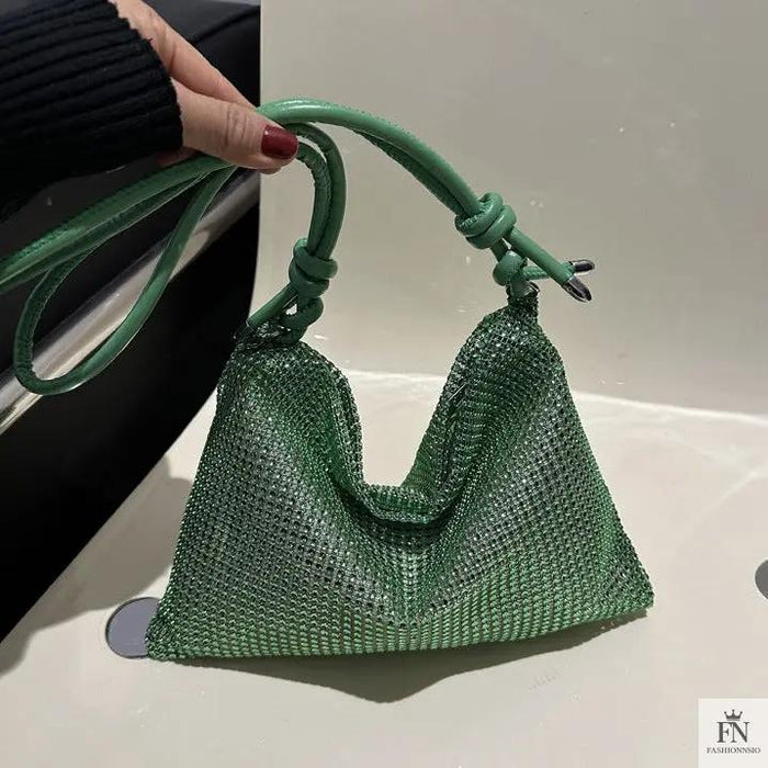 Crystal Inlaid Knot Shoulder Bags - Fashionnsio