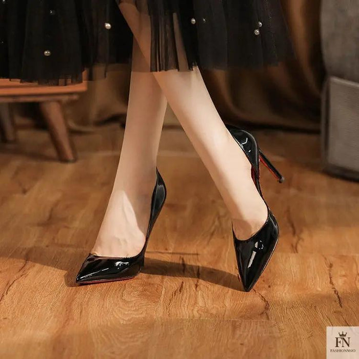 Crystal Studded Red Bottom Heels - Fashionnsio