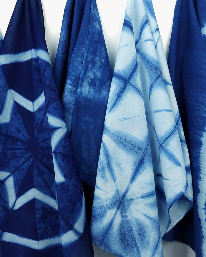 Curious Corners, Yamato Indigo Shibori Kit (Bandana + Tenugui)