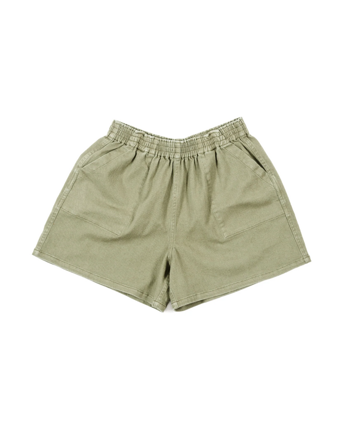 Green shorts on a white background