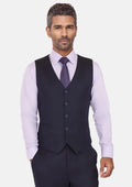 Deep Navy Herringbone Vest - SARTORO