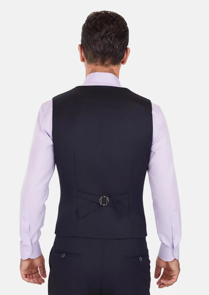 Deep Navy Herringbone Vest - SARTORO