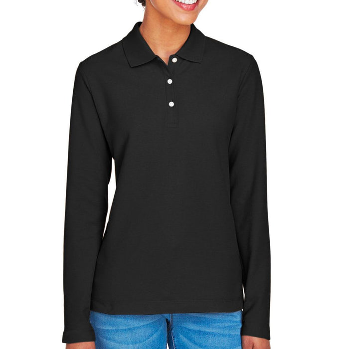 Devon & Jones Women's Long Sleeve Pique Polo