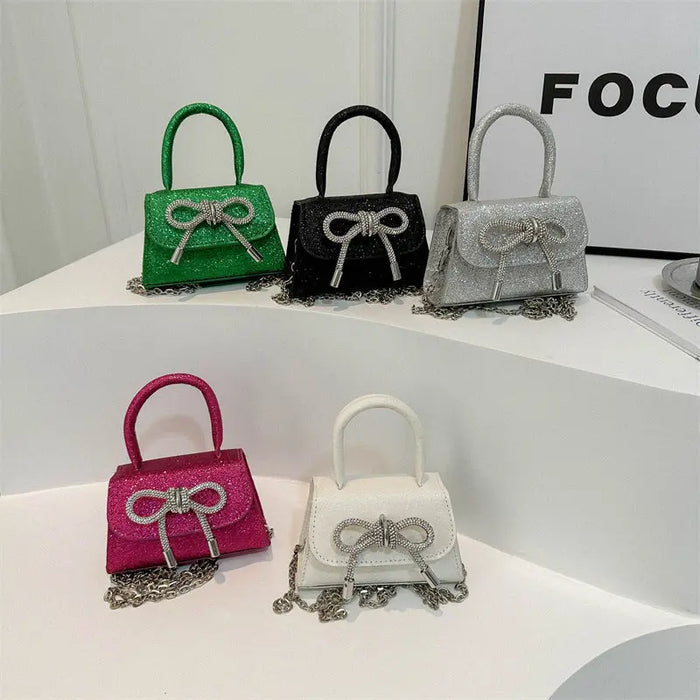 Diamond Sparkling Bowknot Handbags fashionnsio
