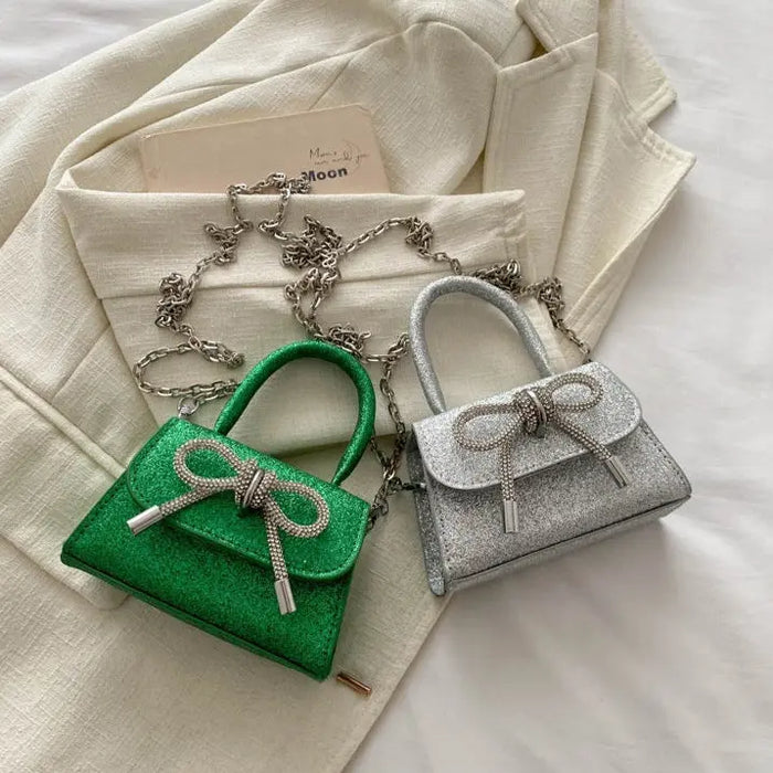 Diamond Sparkling Bowknot Handbags fashionnsio