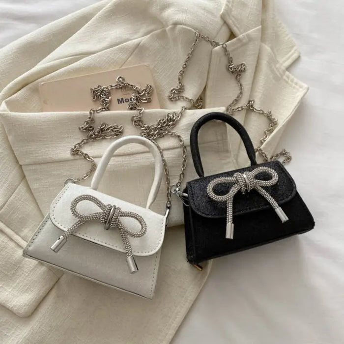 Diamond Sparkling Bowknot Handbags fashionnsio