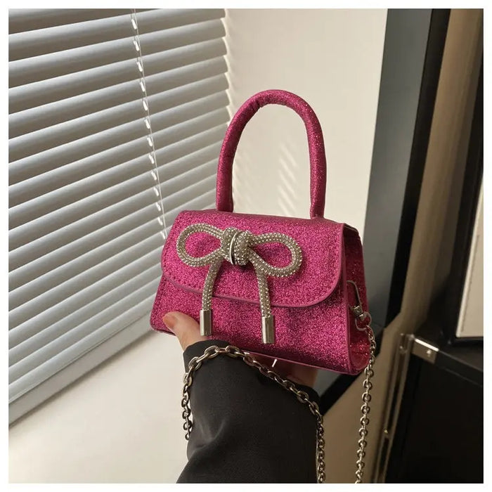 Diamond Sparkling Bowknot Handbags fashionnsio