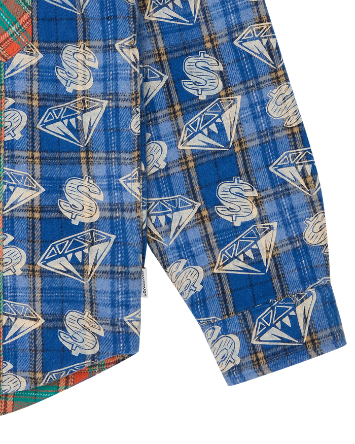Diamonds & Dollars Check Padded Overshirt