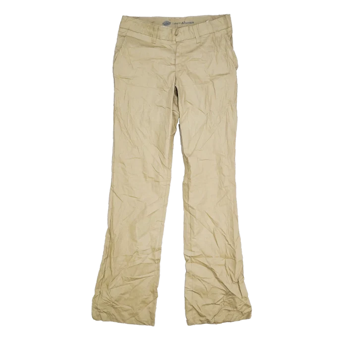 Dickies Women's Khaki Slim Trousers - Small - Army & Outdoors - Dress Trousers