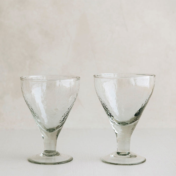 Dimpled Footed Glass Set of Four