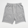 Distressed Applique Shorts - Grey