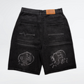 Distressed Logo Jorts - Black