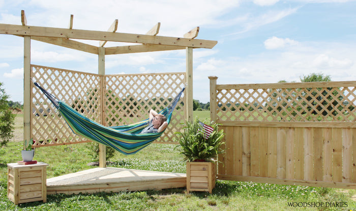 DIY Hammock Stand with Deck and Pergola