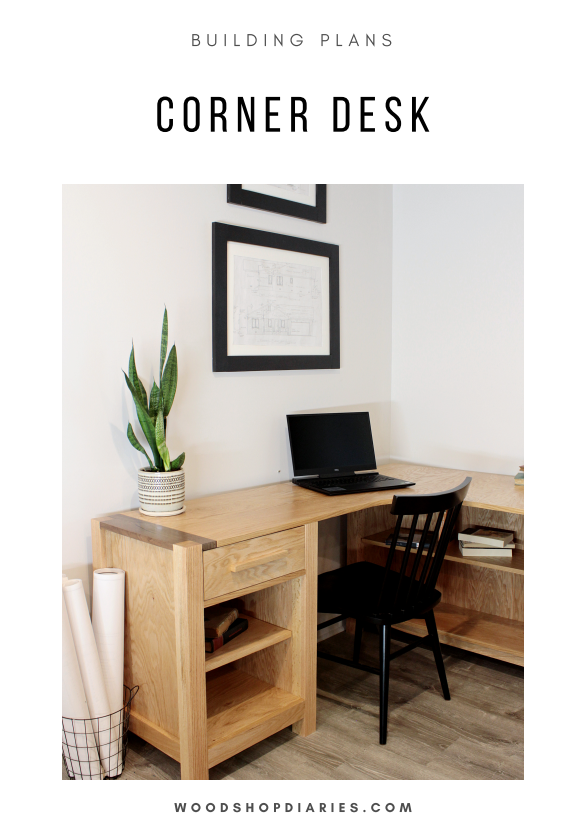 DIY L Shaped Desk with Shelves