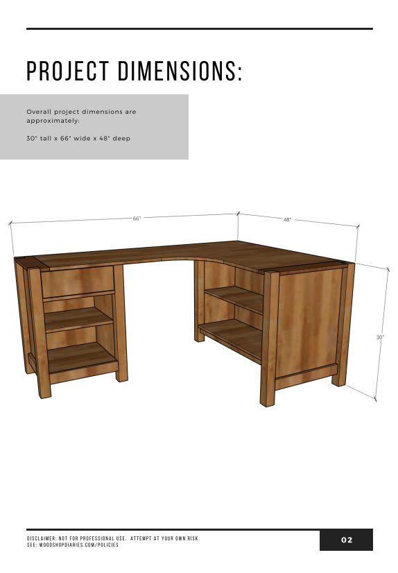 DIY L Shaped Desk with Shelves