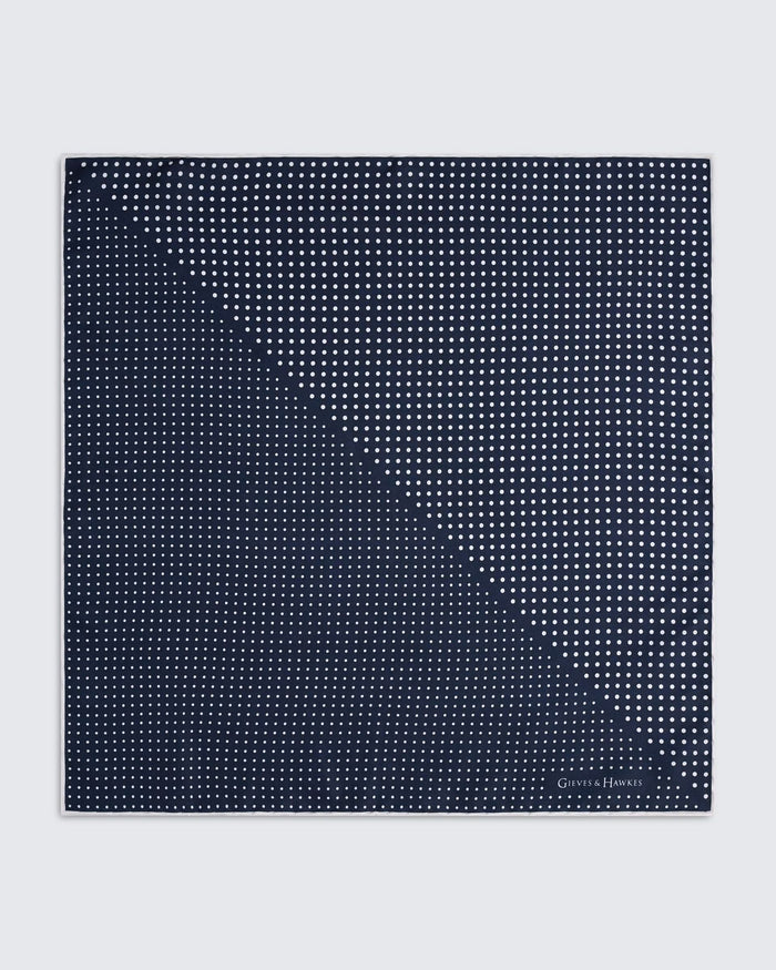 Domville Silk 4 Way Spot Navy & White