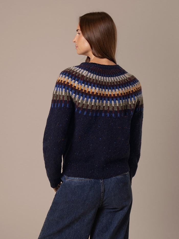 Donegal Stitch Yoke Cardigan