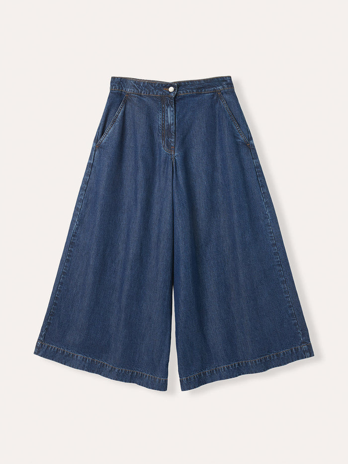 Drape Denim Culottes