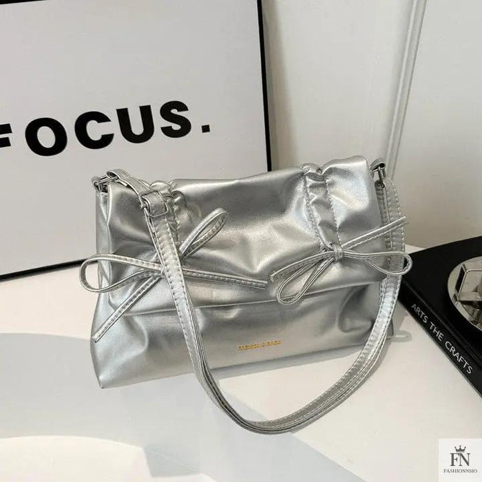 Drawstring Bow Shoulder Bags - Fashionnsio