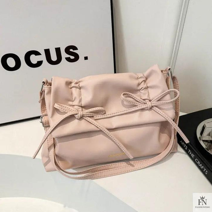 Drawstring Bow Shoulder Bags - Fashionnsio