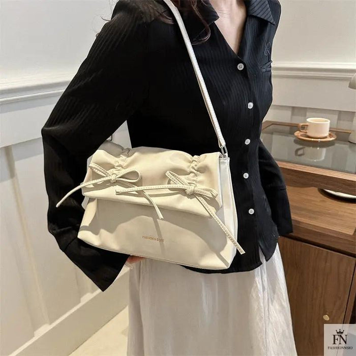 Drawstring Bow Shoulder Bags - Fashionnsio