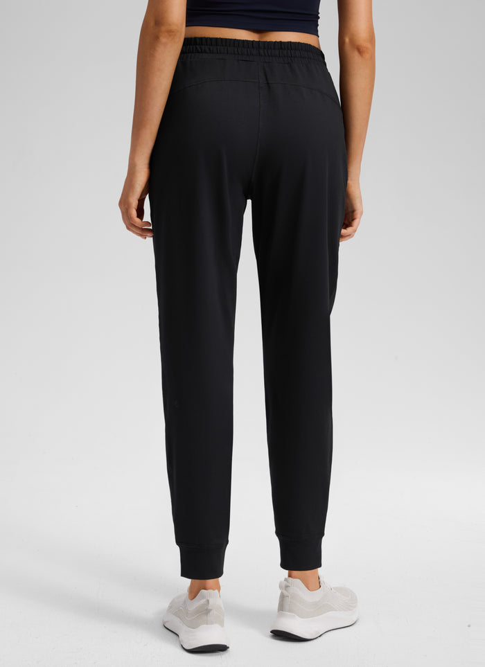 CRZ YOGA Women's Workout High Rise Drawstring Pocket Jogger 27.5" Black