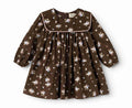 dress fine corduroy bouquet print with sailor collar - autumn bouquet