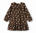 dress fine corduroy bouquet print with sailor collar - autumn bouquet