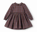 dress plaid collared with back tie - chocolate check