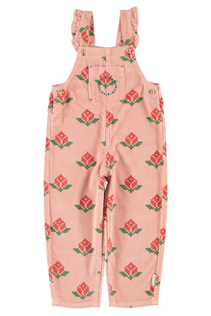 Dungarees Pink with Big Flowers