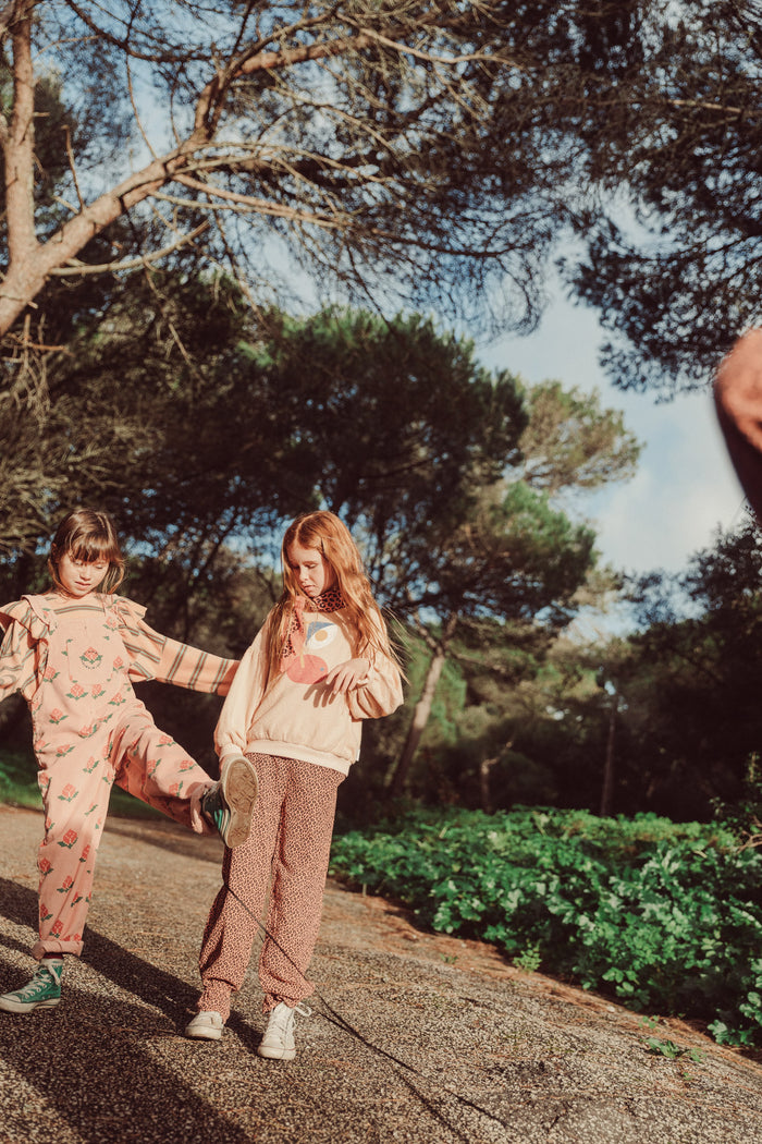 Dungarees Pink with Big Flowers