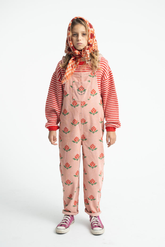 Dungarees Pink with Big Flowers