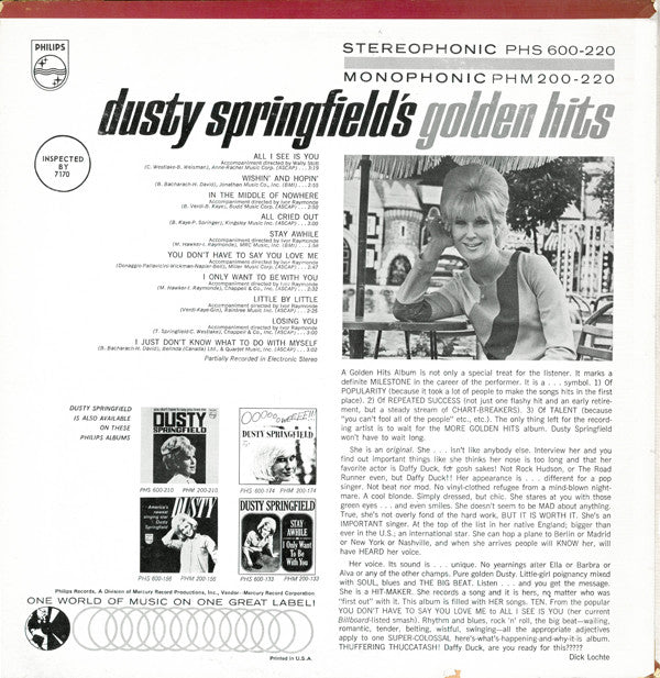 Dusty Springfield's Golden Hits (1967)