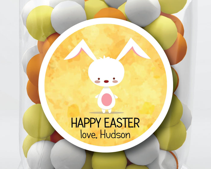 Easter Stickers . Cute Easter Bunny . Personalized Easter Gift Labels - Scrap Bits