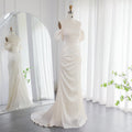 Elegant Off Shoulder Arabic Mermaid Beige Evening Dress SF001