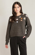 Embroidered Flower Sweater